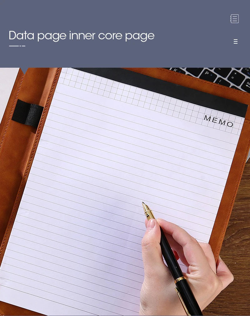 ELMAS Premium A4 Leather Padfolio & Clipboard Organizer - Al Masam Stationery LLC