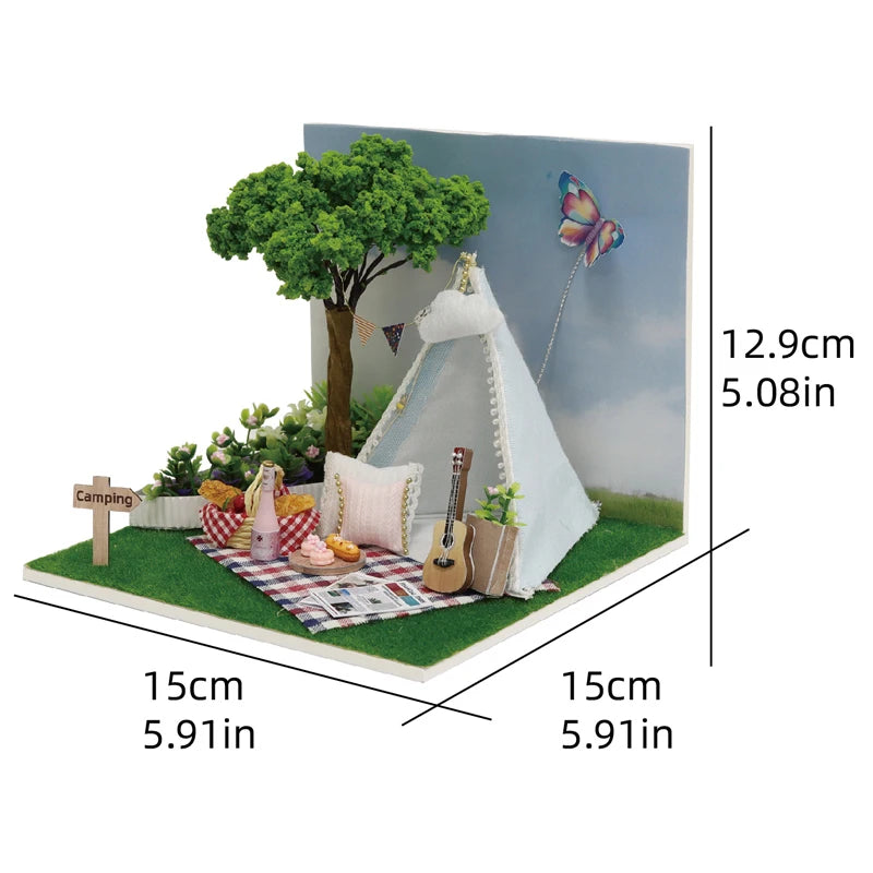 ELMAS Enchanted Dollhouse Kit with LED Lights & Furniture - Al Masam Stationery LLC