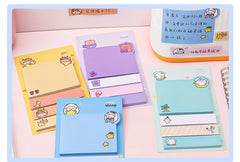 ELMAS Cute Kawaii Animal Sticky Notes & Memo Pad Set