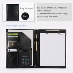 ELMAS Premium A4 Leather Padfolio & Clipboard Organizer