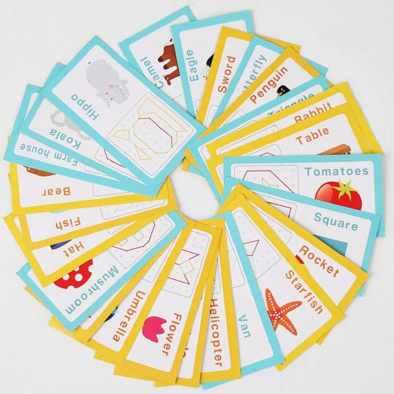 ELMAS Wooden Puzzle Toys Geometric Shape Nailboard Game - Al Masam Stationery LLC