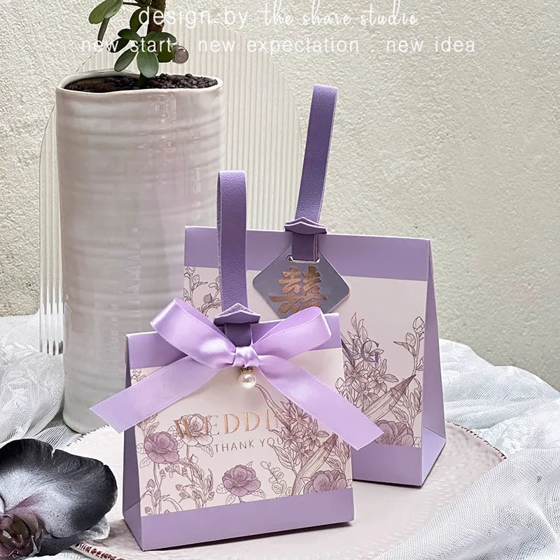 ELMAS 10/30/50Pcs Flower Wedding Boxes With Ribbons - Al Masam Stationery LLC