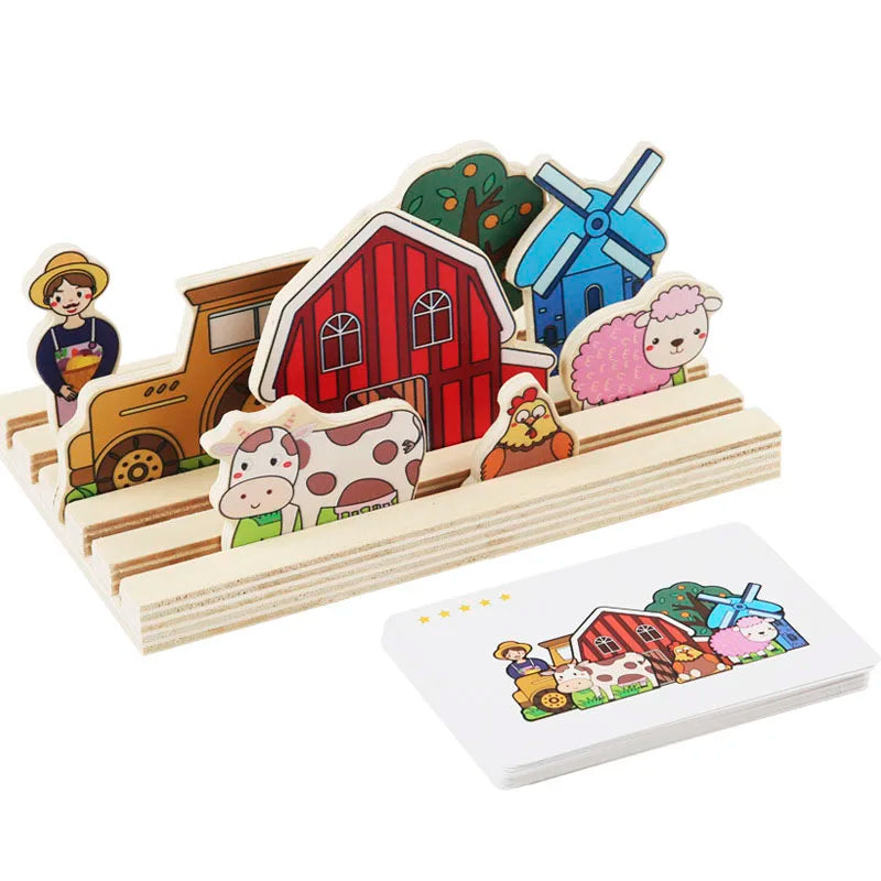 ELMAS Wooden Montessori Logical Thinking Shape Matching Toy - Al Masam Stationery LLC