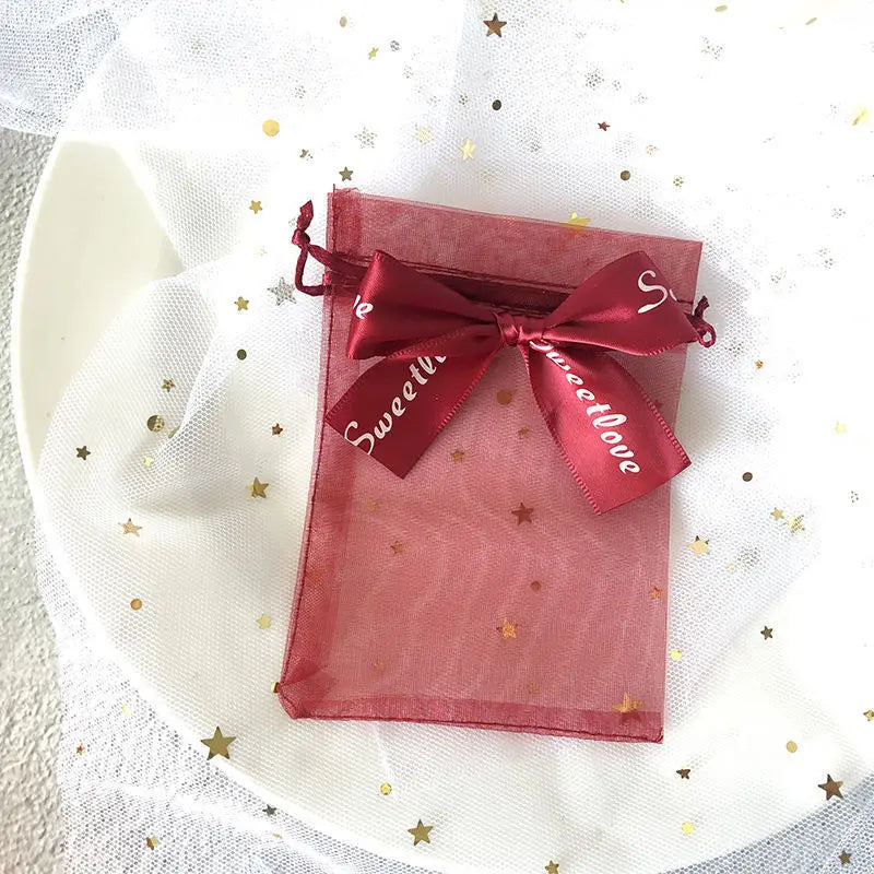 ELMAS 50/100Pcs Multicolor Organza Bags With Bow - Al Masam Stationery LLC