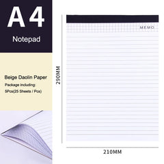 ELMAS 5Pcs Tearable A4 Memo Pad for Meetings & Notes