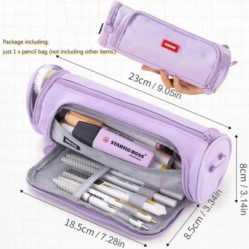 ELMAS Stylish Purple 3/4 Compartment Pencil Case for Kids - Al Masam Stationery LLC