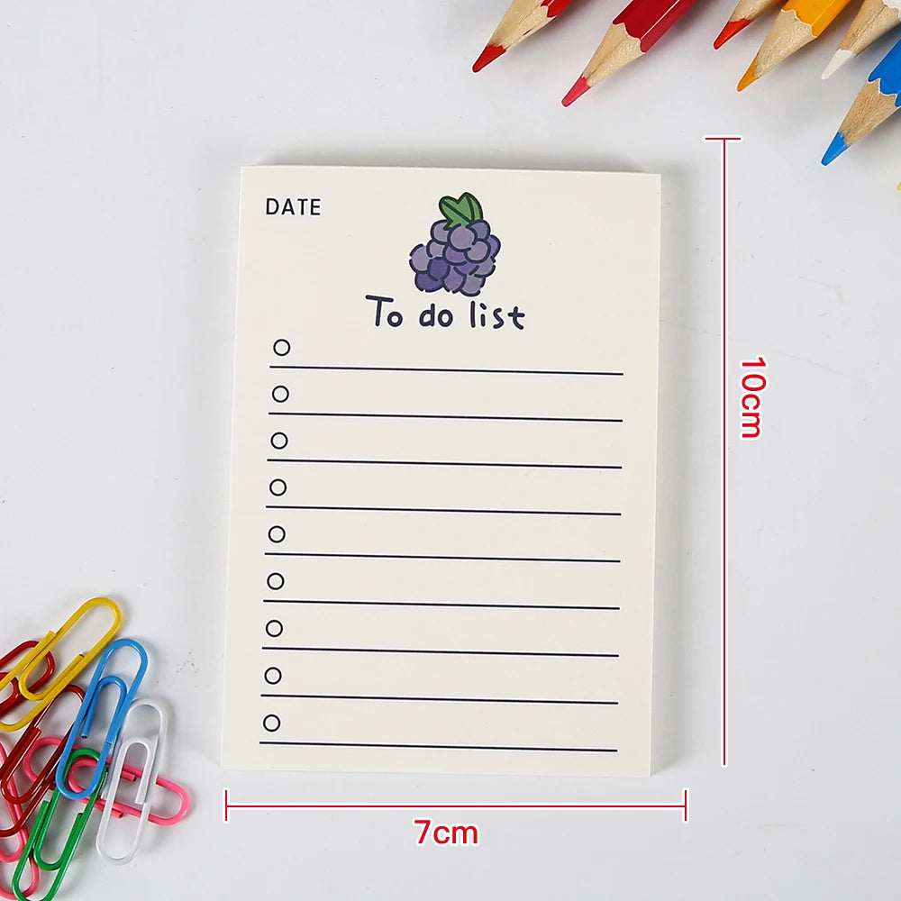 ELMAS Simple Memo Pad Tearable Kawaii Fruit Notes - Al Masam Stationery LLC
