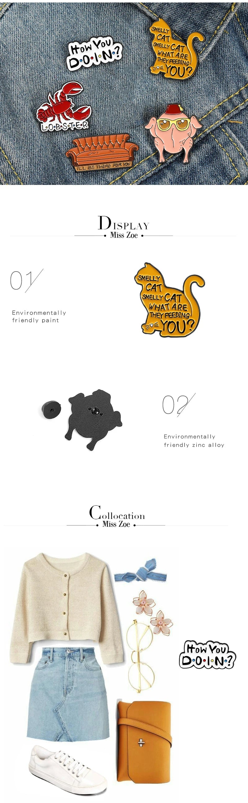 ELMAS Friends How You Doin Enamel Pin Classic TV Badge - Al Masam Stationery LLC