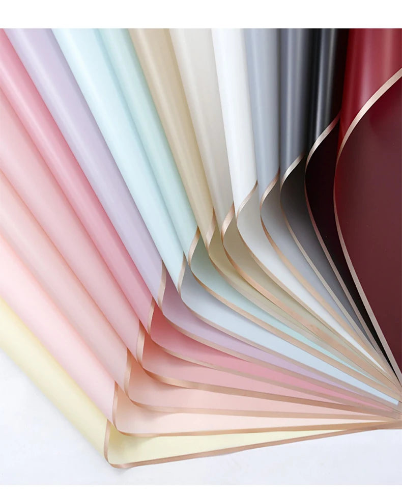 ELMAS Elegant Flower Wraps with Golden Edges - 10 Sheets - Al Masam Stationery LLC