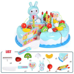 ELMAS Fun 37Pcs DIY Birthday Cake & Fruit Playset