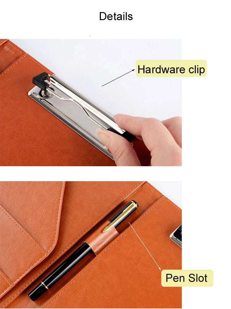 ELMAS Premium Leather Clipboard Padfolio for Professionals - Al Masam Stationery LLC