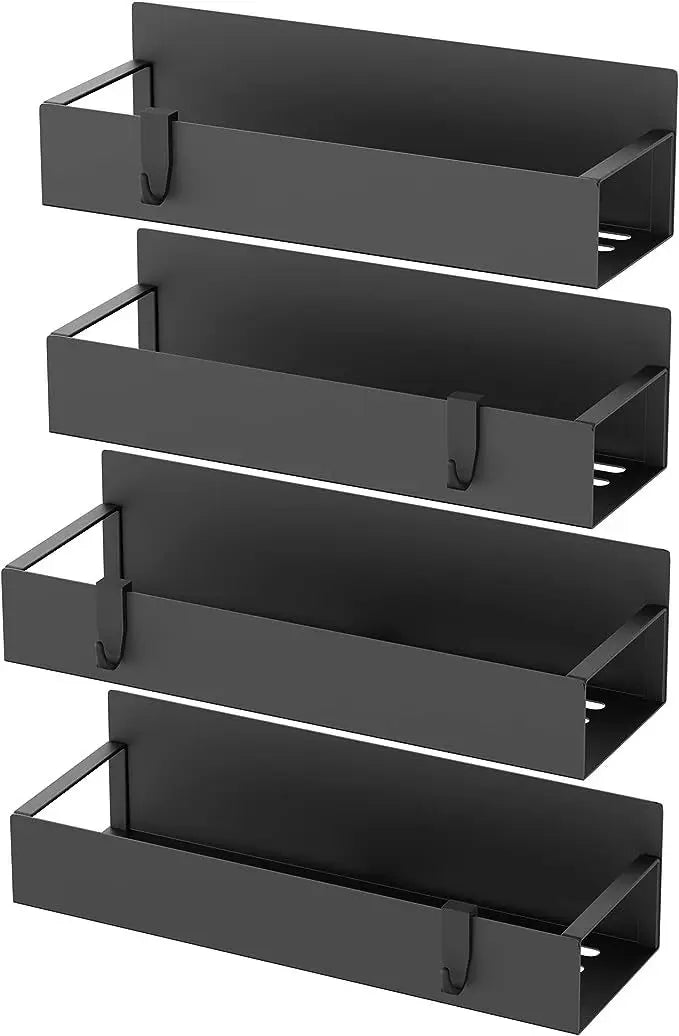 ELMAS Magnetic Fridge Shelf Spice Storage Rack Black Iron - Al Masam Stationery LLC