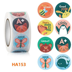 ELMAS Vibrant Animal Stickers for Praise & Rewards