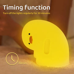 ELMAS Adorable Duck Kids Night Light with Timer & USB