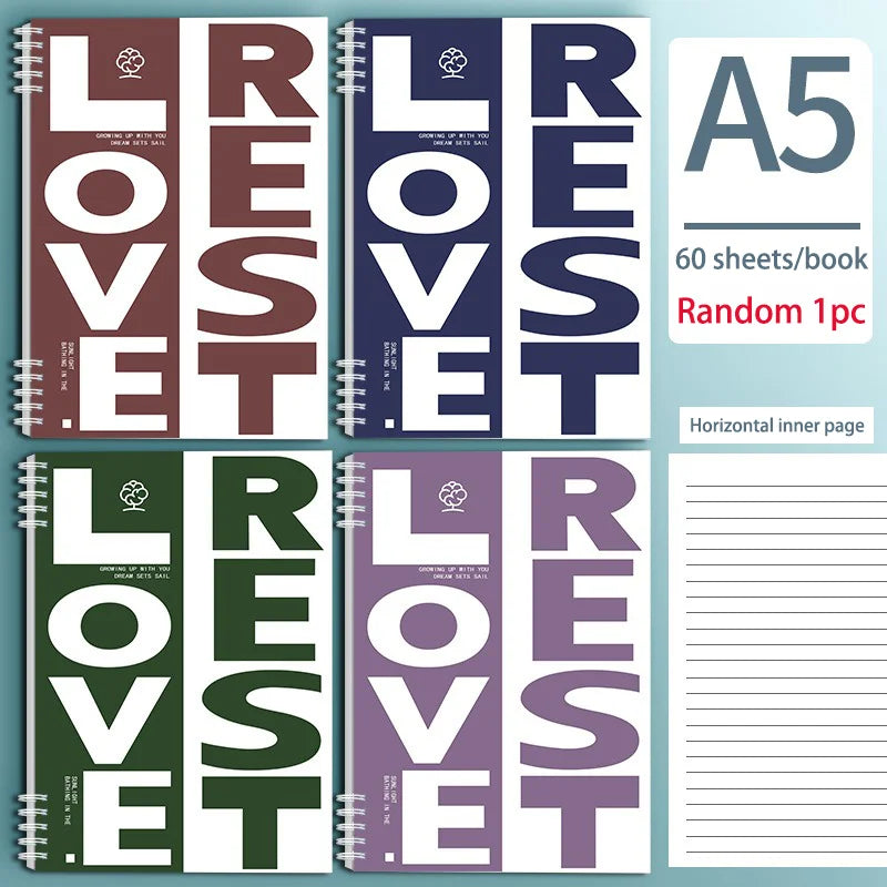 ELMAS A5 Coil Notebook Simple Blue Cute Notebook for Students - Al Masam Stationery LLC