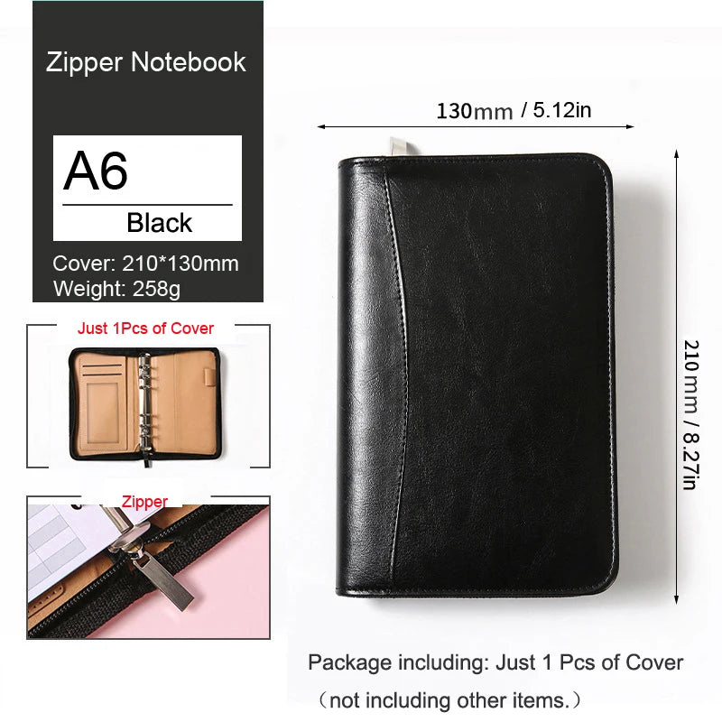 ELMAS Stylish A6 Leather Binder Planner with Calculator - Al Masam Stationery LLC