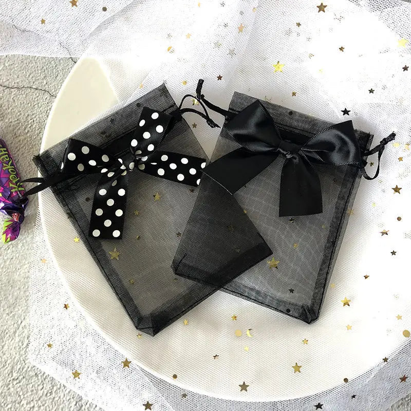 ELMAS 50/100Pcs Multicolor Organza Bags With Bow - Al Masam Stationery LLC