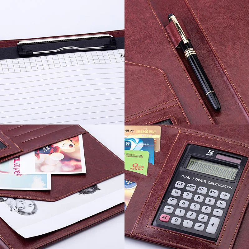 ELMAS Professional PU Leather Portfolio Organizer - Al Masam Stationery LLC
