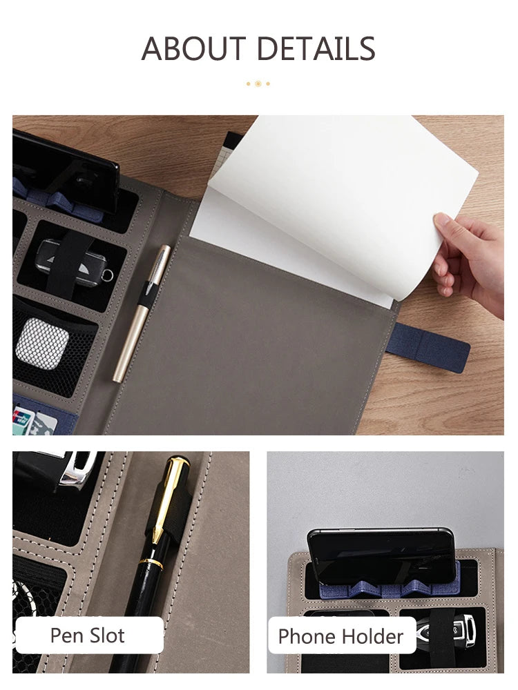 ELMAS Business Leather Padfolio & Document Organizer - Al Masam Stationery LLC