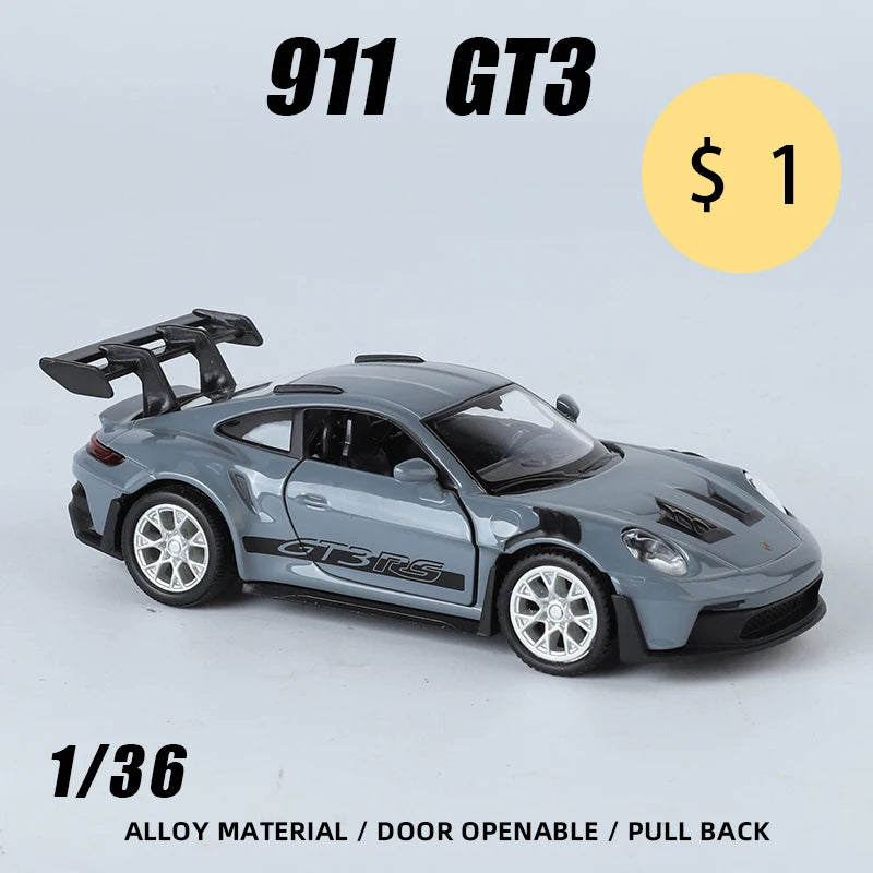 ELMAS 1:36 Porsche 911 GT3 RS Metal Diecast Supercar Toy - Al Masam Stationery LLC