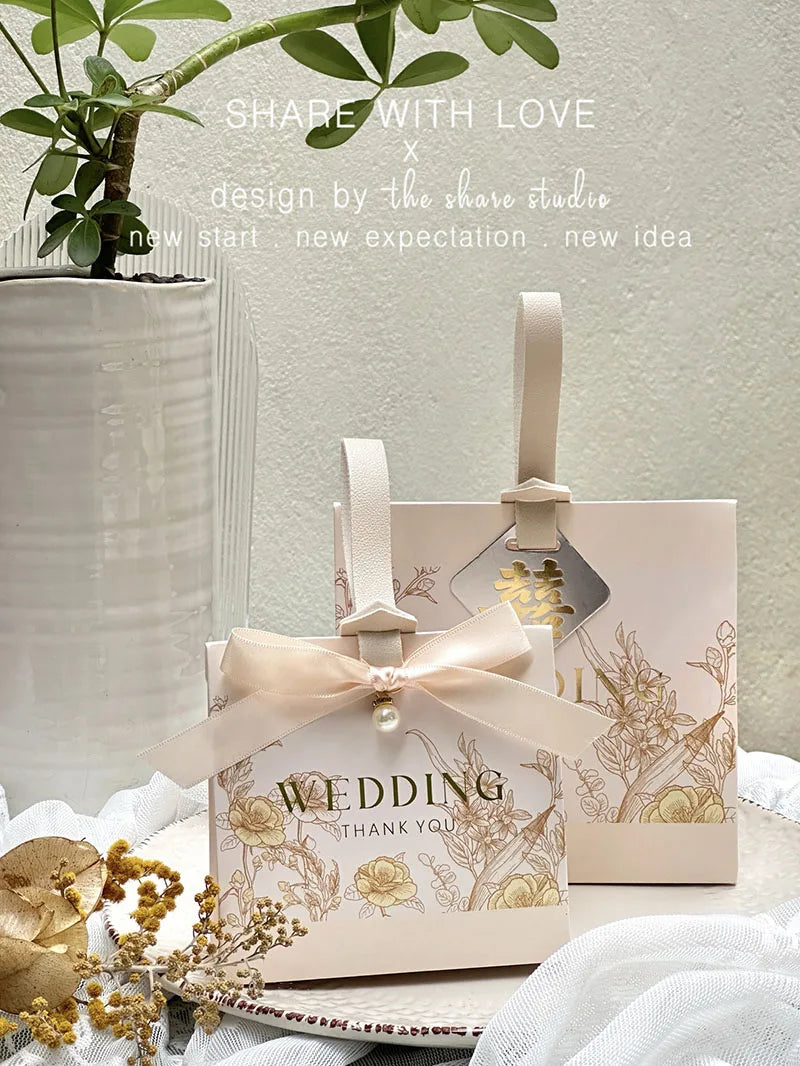 ELMAS 10/30/50Pcs Flower Wedding Boxes With Ribbons - Al Masam Stationery LLC