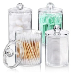 ELMAS Acrylic Storage Box Round Jar Organizer for Makeup - Al Masam Stationery LLC