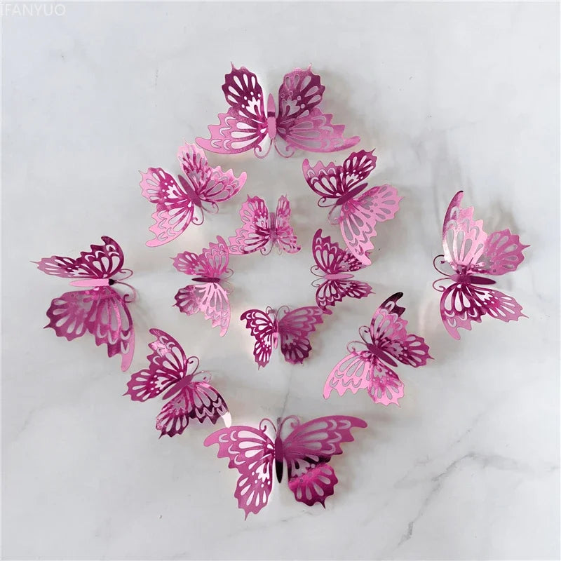 ELMAS 12Pcs 3D Butterfly Wall Stickers Home Decor Set - Al Masam Stationery LLC
