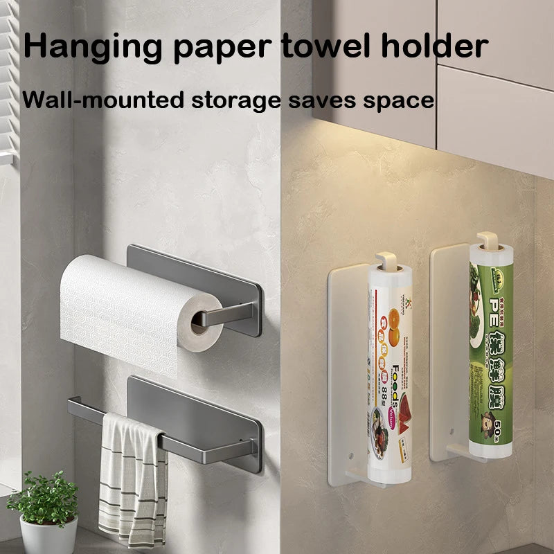 ELMAS Kitchen Paper Towel Holder Wall Mount Nail-Free Rack - Al Masam Stationery LLC