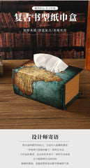 ELMAS Elegant Retro Book-Style Tissue Box