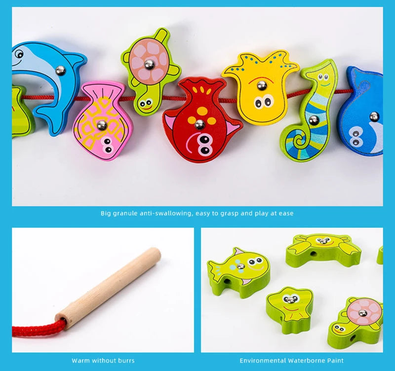 ELMAS Wooden Montessori 4-in-1 Fishing Game Toy Set - Al Masam Stationery LLC