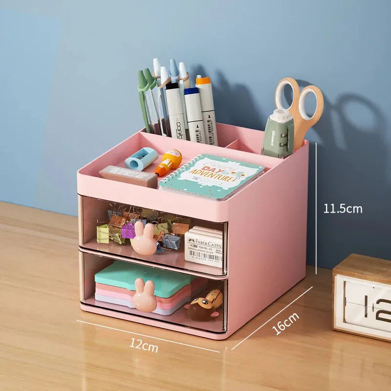 ELMAS Small Desktop Organizer with Drawer for Office & Makeup - Al Masam Stationery LLC