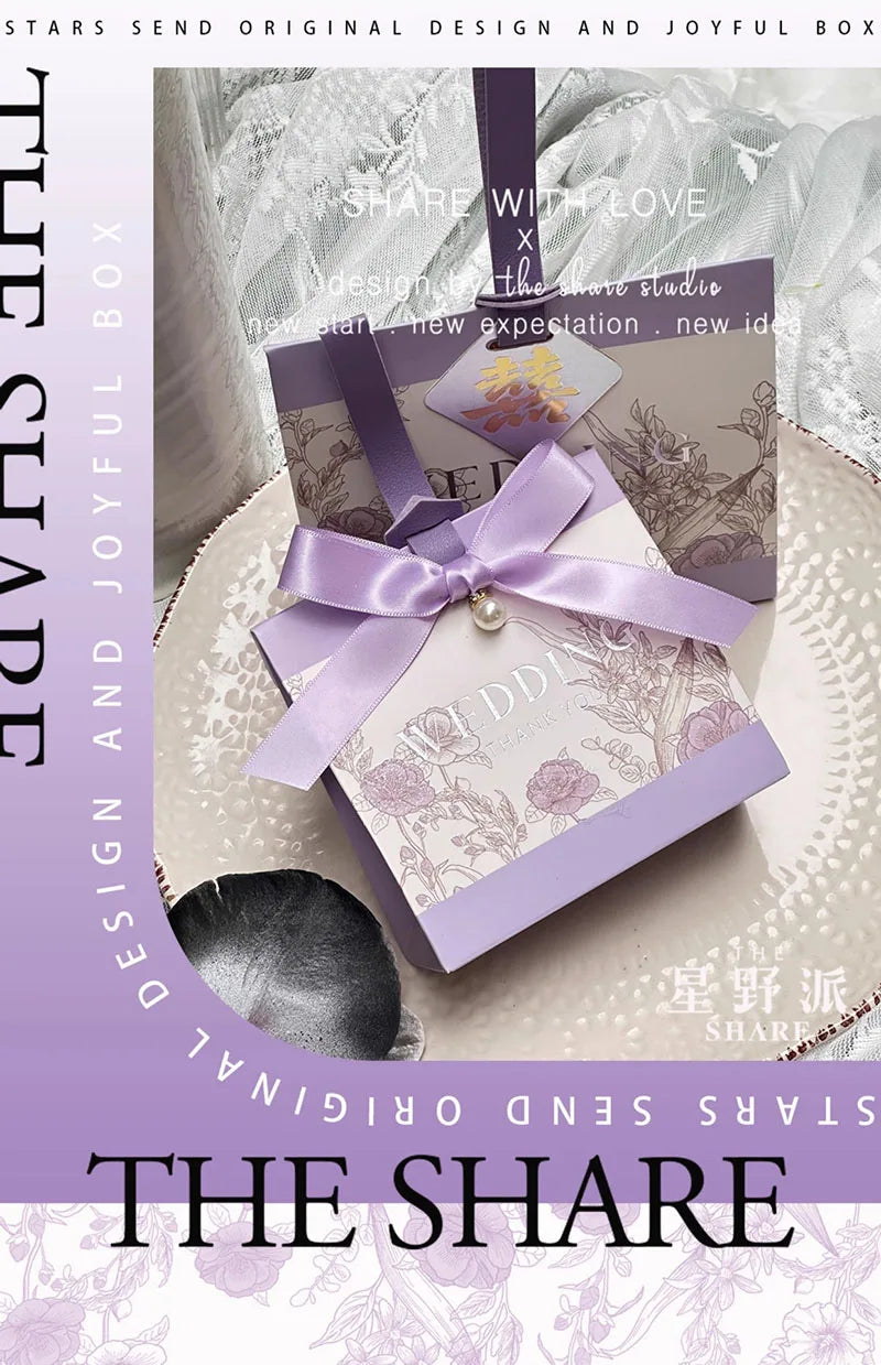 ELMAS 10/30/50Pcs Flower Wedding Boxes With Ribbons - Al Masam Stationery LLC