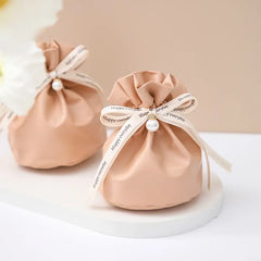 ELMAS Shrinked Leather Candy Bag Wedding Favors Gifts - Al Masam Stationery LLC