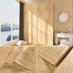 ELMAS Retro Faux Wood Waterproof Vinyl Wallpaper Roll - Al Masam Stationery LLC