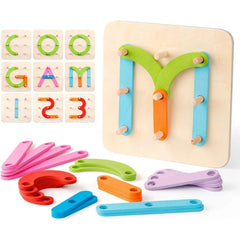 ELMAS Children's Wooden Montessori Shape Matching Blocks - Al Masam Stationery LLC