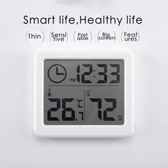 ELMAS Modern Digital Desk Clock with Temp & Humidity Display