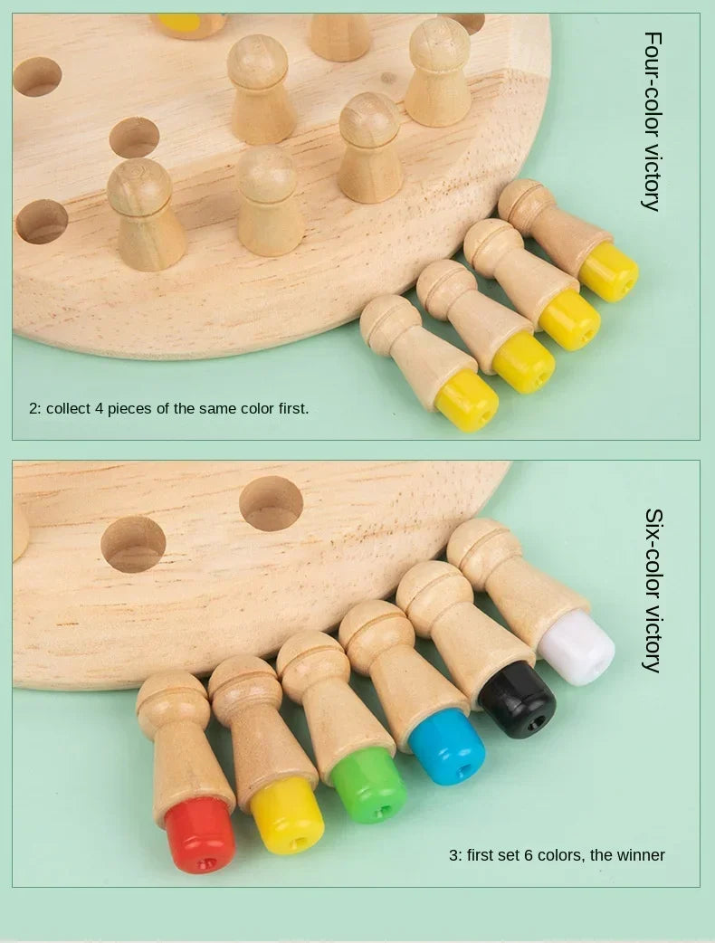 ELMAS Wooden Memory Match Stick Chess Game for Kids - Al Masam Stationery LLC