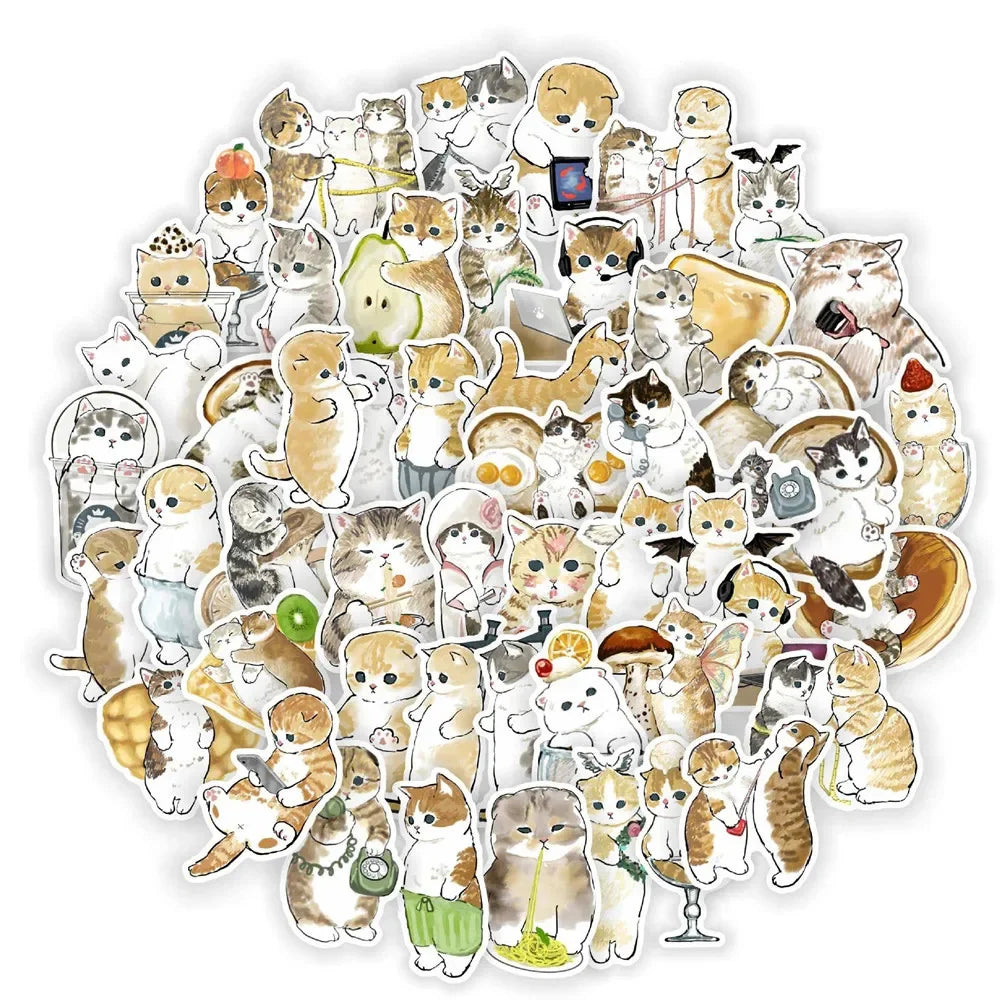 ELMAS 10/30/50PCS Cute Kitten Stickers For Luggage - Al Masam Stationery LLC