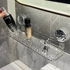 ELMAS Stylish Suction Cup Shower Shelf - Punch-Free Organizer - Al Masam Stationery LLC