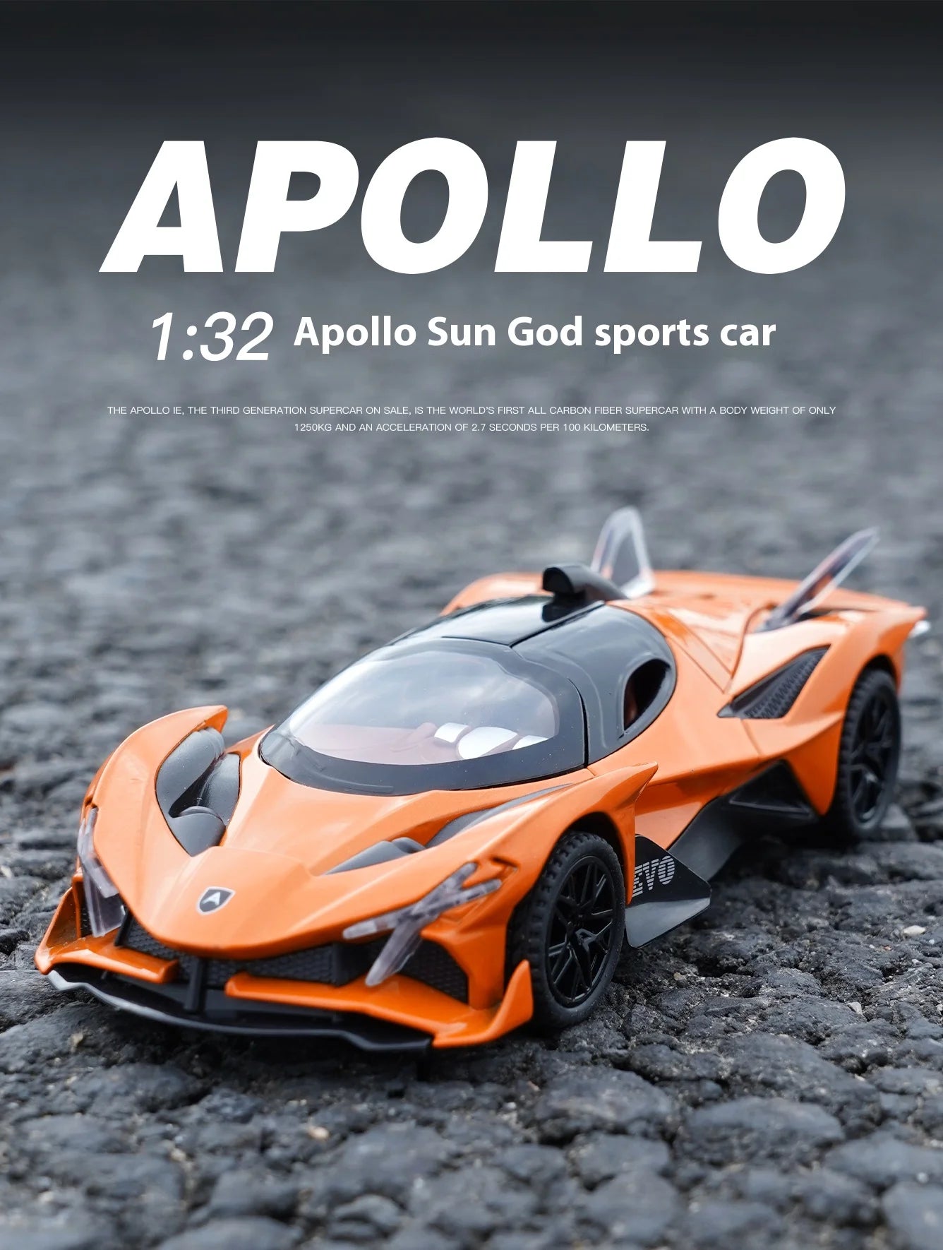 ELMAS 1:32 Scale Apollo EVO Alloy Toy Model with Lights - Al Masam Stationery LLC