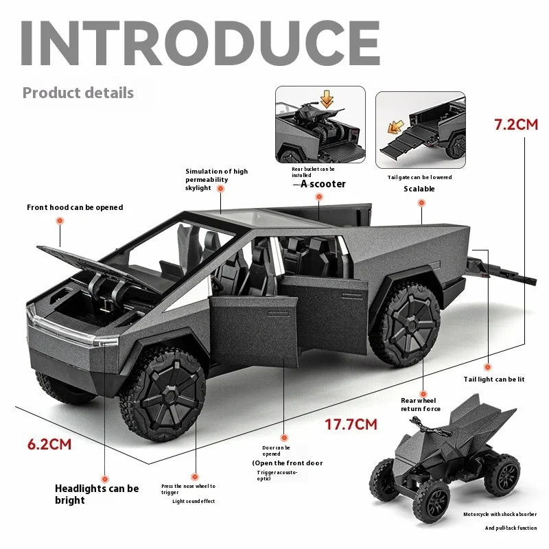 ELMAS 1:32 Cybertruck Diecast Metal Model Toy Gift - Al Masam Stationery LLC