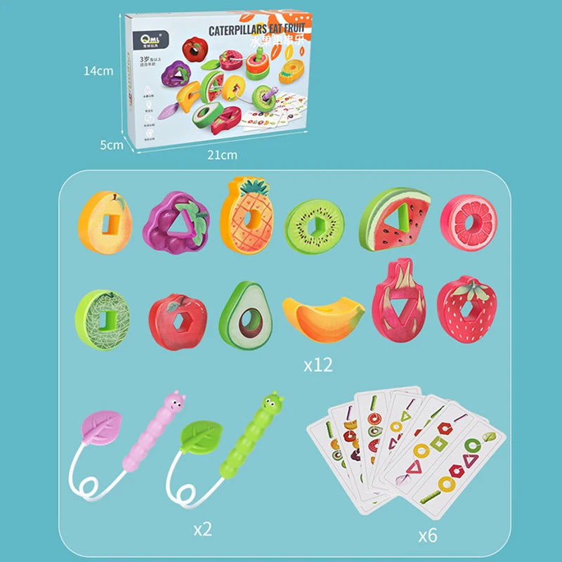 ELMAS Fruit Shape Montessori Threading Toys for Kids - Al Masam Stationery LLC