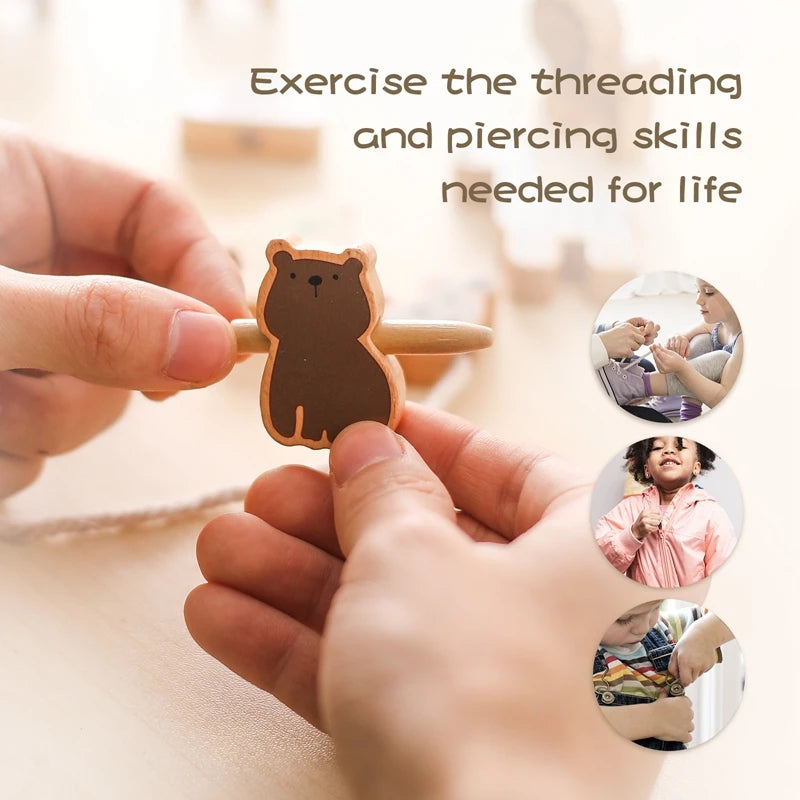 ELMAS Montessori Animal Threading Toys for Kids Gift - Al Masam Stationery LLC