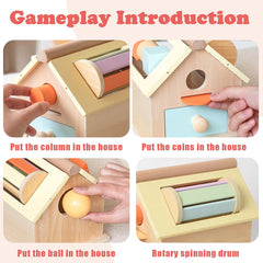 ELMAS Montessori Toys Wooden Object Permanence Box 5 in 1 - Al Masam Stationery LLC