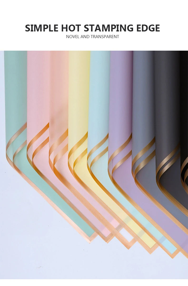 ELMAS Elegant Flower Wraps with Golden Edges - 10 Sheets - Al Masam Stationery LLC