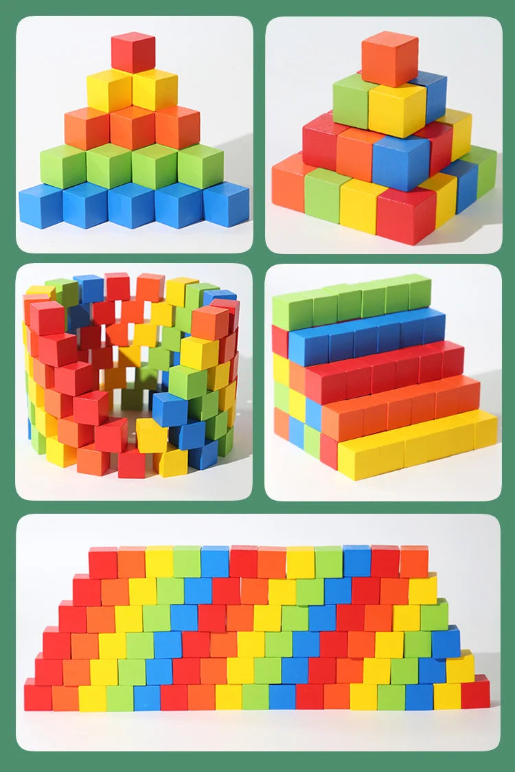 ELMAS Colorful Wooden Building Blocks for Kids - Al Masam Stationery LLC