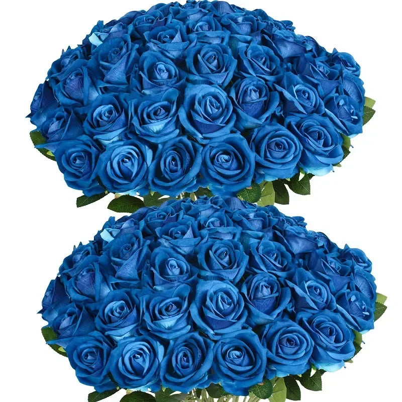ELMAS 50 Pcs Velvet Rose Artificial Flowers for Decor - Al Masam Stationery LLC