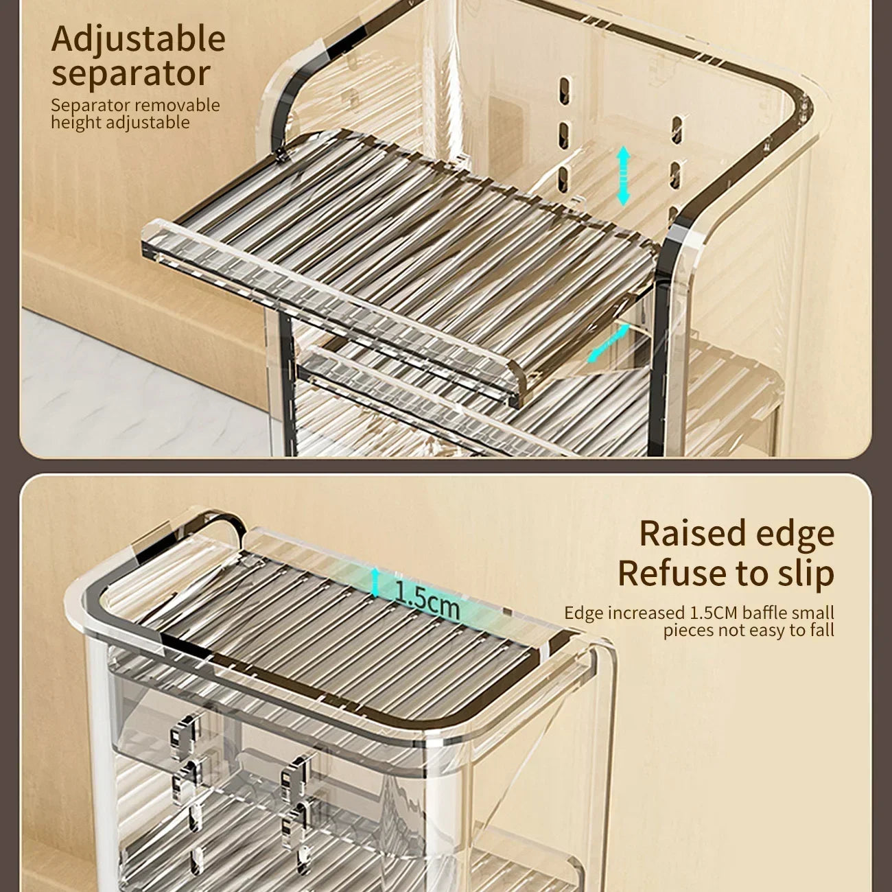 ELMAS Acrylic Makeup Organizer Storage Box for Jewelry - Al Masam Stationery LLC