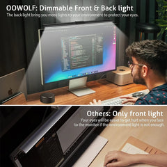 ELMAS Eye-Care LED Desk Lamp with Dimmable Monitor Light Bar