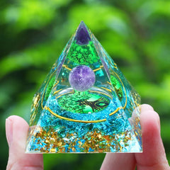 ELMAS Healing Amethyst Energy Pyramid for Balance